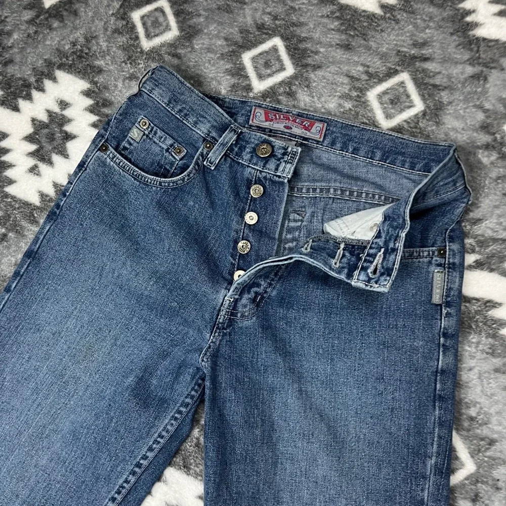 VTG Silver Jeans Co. Medium Wash Bootcut Button Fly Denim Made in Canada 28x33